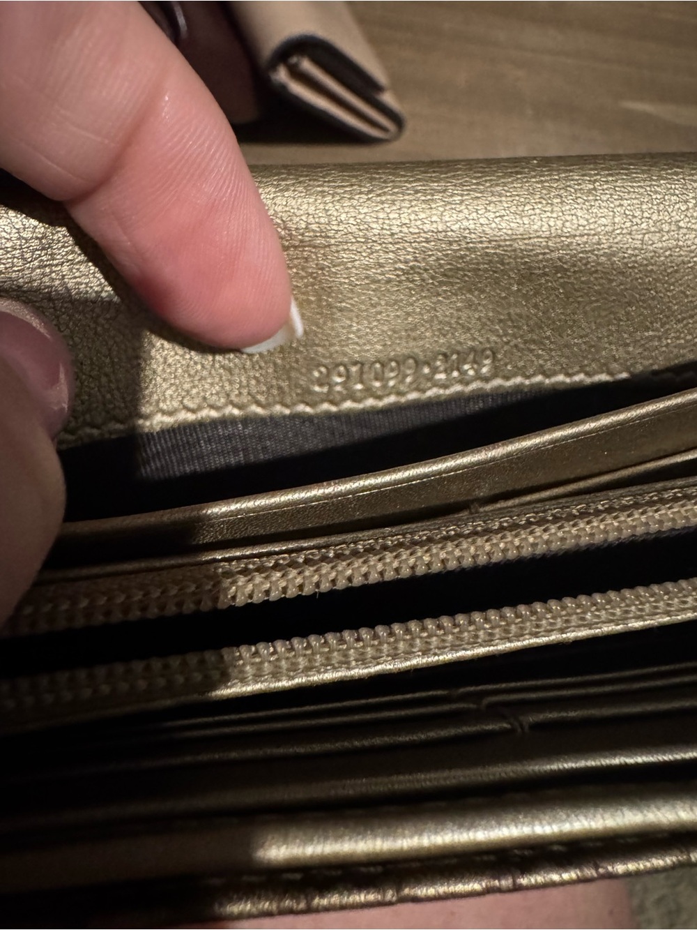 Authentic Gucci Metallic Guccissima Continental Wallet Bronze/Gold - Picture 2 of 11